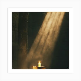 Candlelight In A Church Art Print