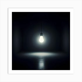 A Room Filled With Nothing But Blackness And A Single Lightbulb Hanging Overhead 2 Art Print