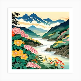 Japanese Landscape Painting Art Print