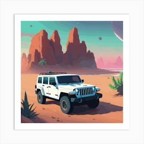 Jeep In The Desert 3 Art Print