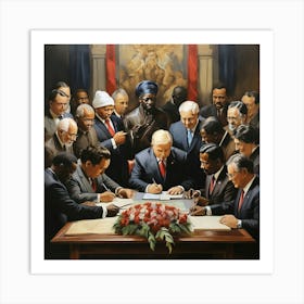 Trump Signing Art Print