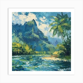 A Tahiti In French Polynesia Oil Painting Illust 1720357430 4 Art Print