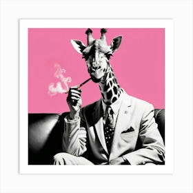 business giraffe Art Print