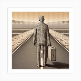 Man Walking Down The Road 2 Art Print