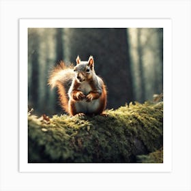 Squirrel In The Forest 52 Art Print