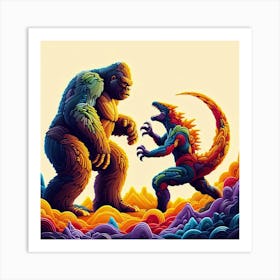 Gorilla Vs Gorilla Art Print