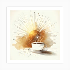 Coffee Cup With Sun Art Print