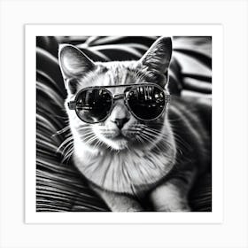 Cat In Sunglasses 27 Art Print