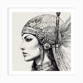 Woman With Feathers Art Print