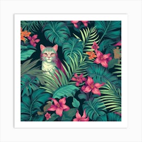 Cat In The Jungle Art Print