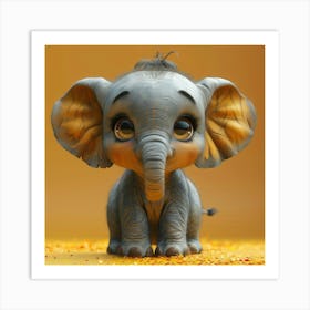 Cute Baby Elephant 2 Art Print