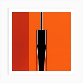 Lipstick On An Orange Background Art Print