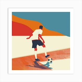 Soccer Player Kicking A Soccer Ball Art Print