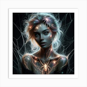 Sexy Girl With Webs Art Print