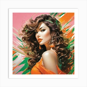 Woman With Long Hair 1 Art Print