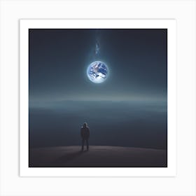 God watching the earth fall Art Print