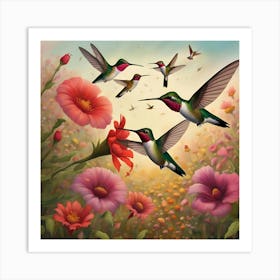 Hummingbirds Art Print