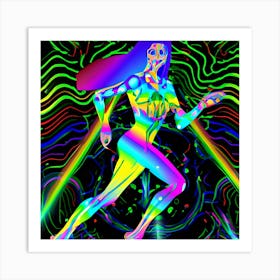 Psychedelic runner Art Print