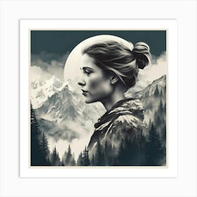 Girl In The Moonlight Art Print