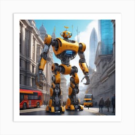 Robot On The Street 48 Art Print