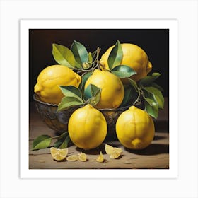 Lemons In A Bowl 1 Art Print