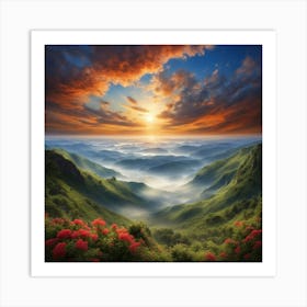 Sunrise Over The Mountains 9 Art Print