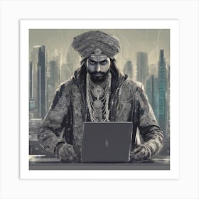 Indian AI Coder 5 Art Print