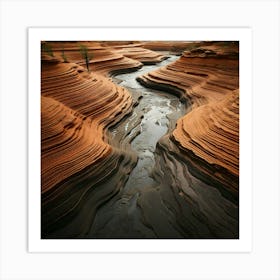 Firefly Erosion, Curves, Water, Natural, Landscape, Geology, Smooth, Texture, Flow, Exposure, River, (11) Art Print