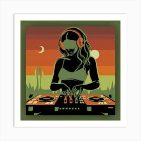 Dj In The Desert Art Print