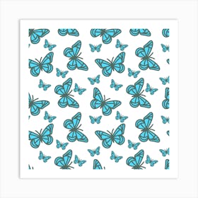 Blue Butterflies Art Print