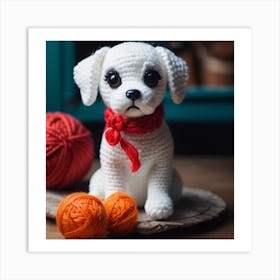 Little white puppy 2 Art Print