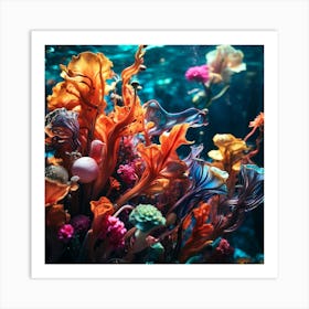 Underwater Flowers Art Print