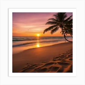 Sunset On The Beach 12 Art Print