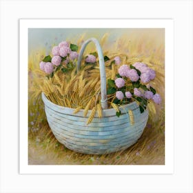 Basket Of Flowers 5 Art Print