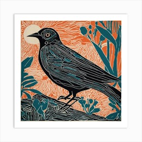 Crow in pic 1 Art Print