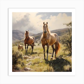 Equestrian Elegance: Sunlit Grazing Art Print