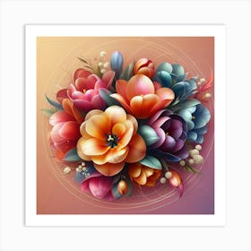 Abstract Floral Arrangement Art Print