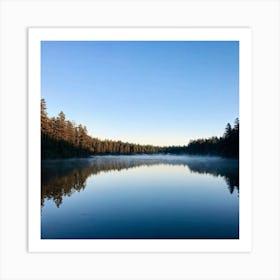 Sunrise Over A Lake Art Print