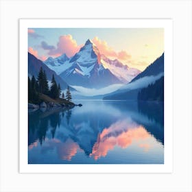 Sunrise In The Mountains Art Print