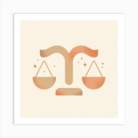 Libra Zodiac Sign minimalist 3 Art Print