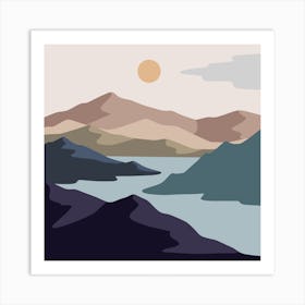 Landscape With Mountains 3 Art Print