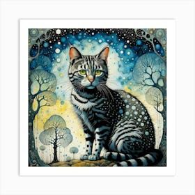 Cat In The Forest 1 Art Print