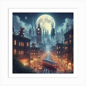 City At Night 2 Art Print