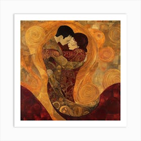 Kiss By Gustav Klimt Art Print