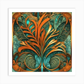 leafy abstract staging art Art Print