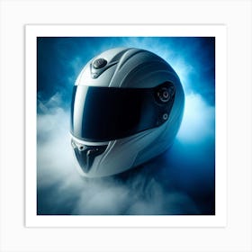 Helmet In Smoke Art Print