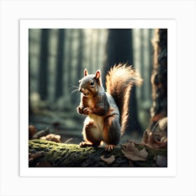 Squirrel In The Forest 240 Art Print