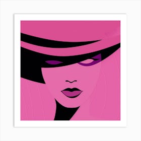 Woman In A Pink Hat Art Print