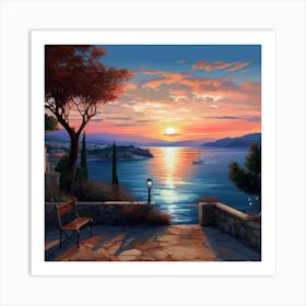 Sunset Over The Sea 4 Art Print