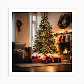 Christmas Tree In The Living Room 132 Art Print